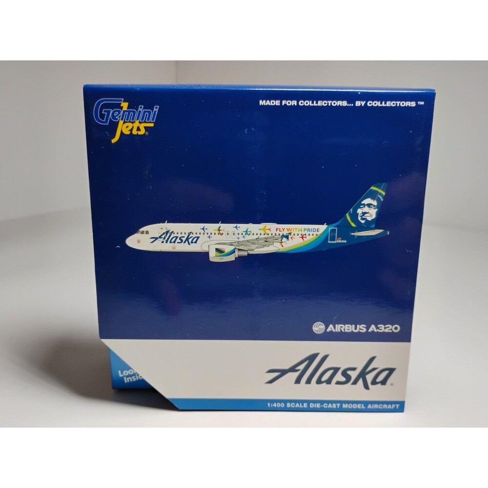 GEMINI JETS ALASKA AIRLINES FLY WITH PRIDE A320-200 1:400 GJASA2042 IN STOCK